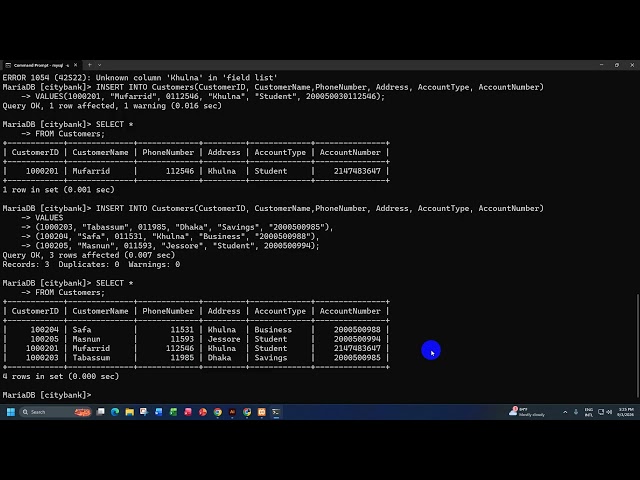 SQL Basics with XAMPP & CMD || INSERT INTO, UPDATE & DELETE FROM Commands || AS Session S27