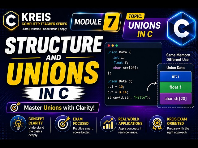 Unions in C | KREIS Computer Teacher Preparation