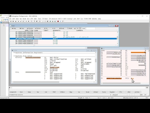 [RISC-V] Privilege mode: mstatus.mpp (Part1) - TRACE32 debugging