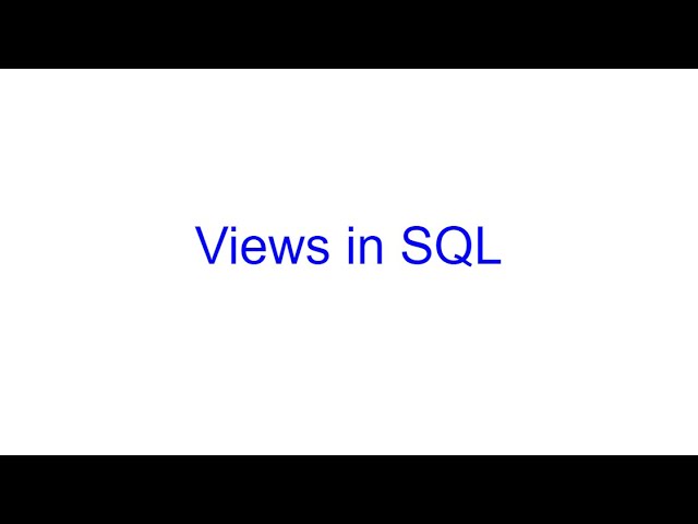 Views in SQL | SQL Bausteine | Kovolff