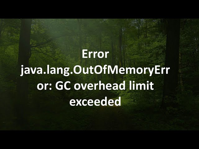 Error java.lang.OutOfMemoryError: GC overhead limit exceeded