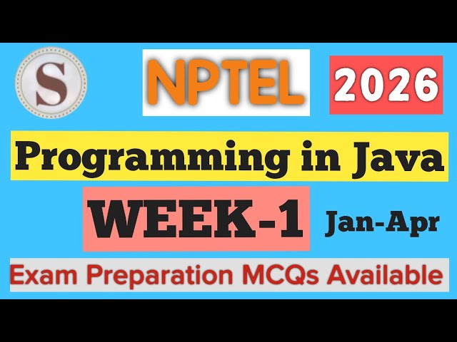 NPTEL Programming in Java Week 1 Assignment Answers 2026 | Quiz Solution | Jan - April | #SKumarEdu