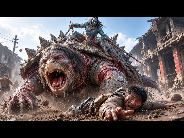 Stone monsters attack the village! Mutants fight back.