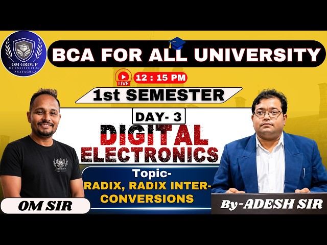 🎯 BCA 1st Semester | Day 3 – Digital Electronics (Radix & Radix Inter-Conversions) 🚀 #viral #bca