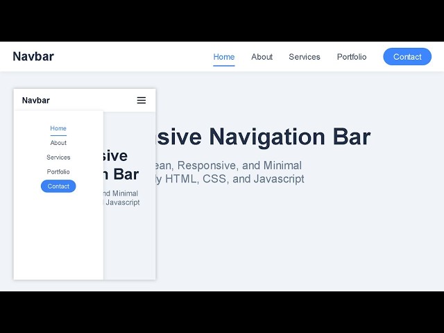 How to Create a Simple and Responsive Navigation Bar with HTML & CSS