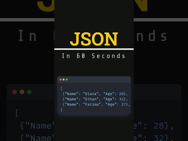 JSON in 60 Seconds - one of the most important data file formats to know #datasciencebasics #data