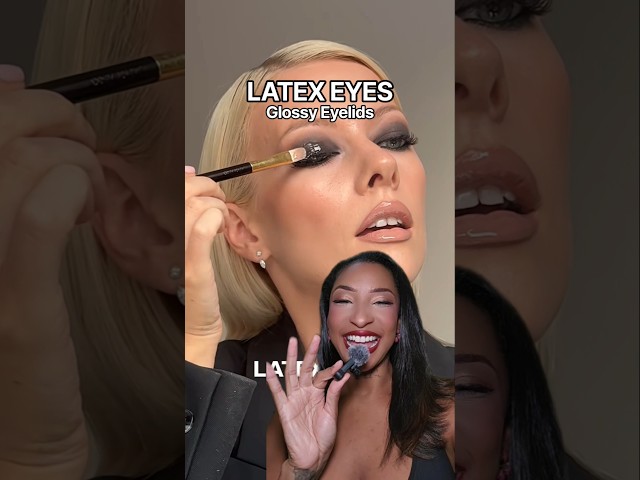 GLOSSY LIDS TREND - LATEX EYES 👀 #glossymakeuplook