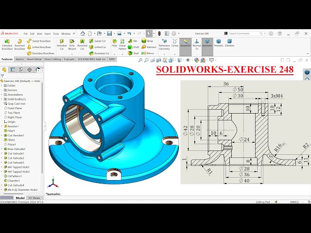 SolidWorks Tutorial For Beginners-Exercise 248