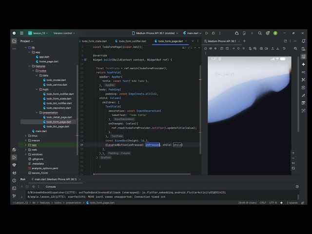 Flutter Lesson 16: Forms & Validation with Riverpod (Clean Form State)