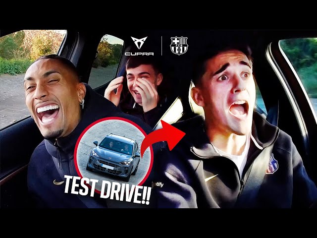 LOS JUGADORES DEL FC BARCELONA SE VUELVEN LOCOS CONDUCIENDO COCHES CUPRA 🤣🔥