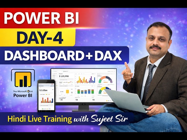 Power BI Full Course Day 4 | Dashboard Design & DAX | Hindi Tutorial