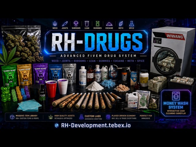 FiveM Drug SELLING Creator Script (ESX & QBCORE, QBOX, TMC) Money Wash, Corner Selling, PLANT GROWTH