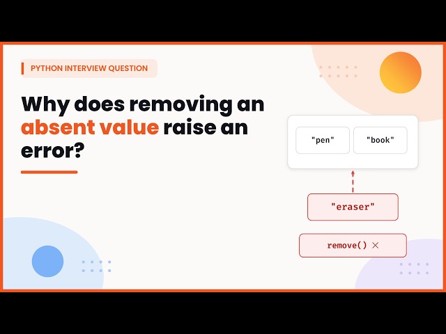 Why Does Python remove() Raise ValueError? | Python Interview Question #python #interview