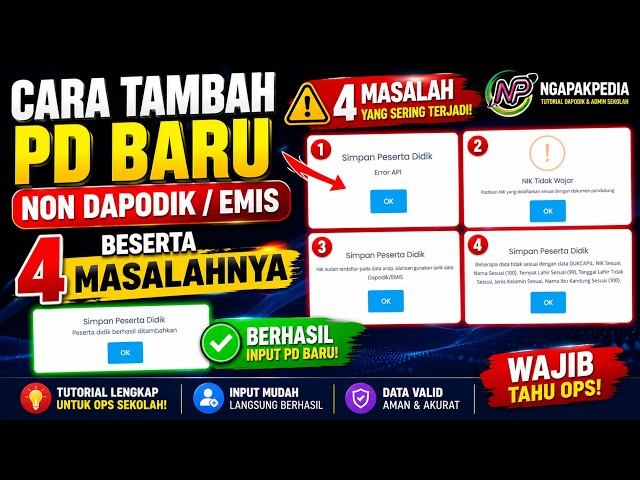 CARA TAMBAH PD BARU NON DAPODIK / EMIS DI DAPODIK 2027 | MASALAH YANG SERING TERJADI & SOLUSINYA