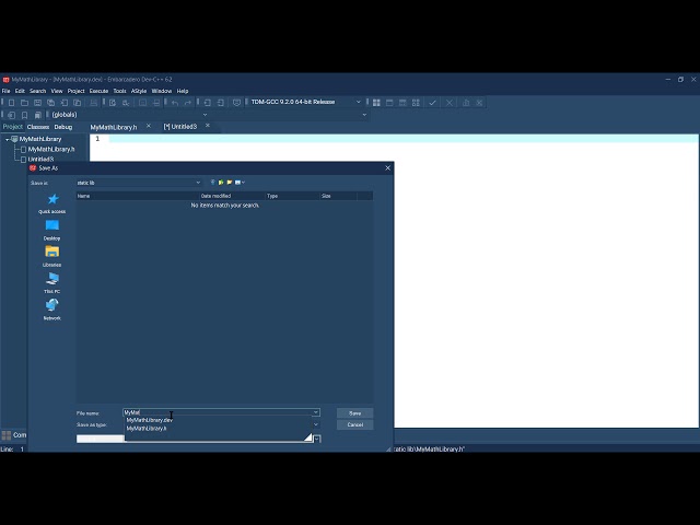 2️⃣ Embarcadero Dev-C++  |   Static Library