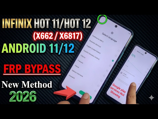 Infinix Hot 11/Hot 12 FRP Bypass | All Infinix Android 11/12 Google Account Bypass | #X662frpbypass