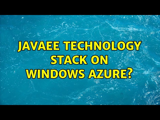 JavaEE technology stack on Windows Azure?