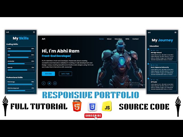 How to Make a Responsive Modern Portfolio Website Using HTML CSS JavaScript | Full Tutorial 2025