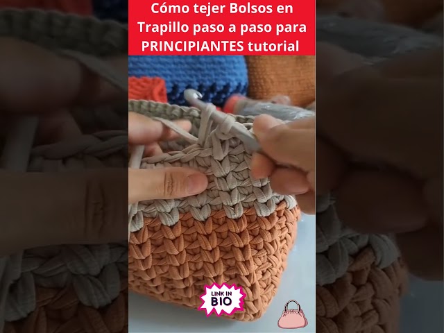 Cómo tejer Bolsos en Trapillo paso a paso para PRINCIPIANTES tutorial   #crochet #amigurumi