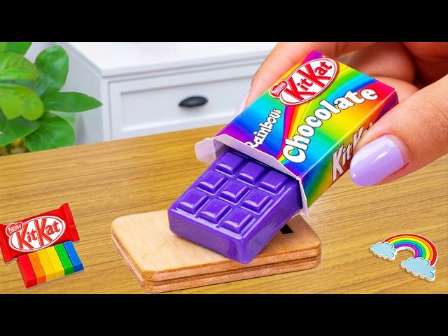 Amazing Mini Rainbow Cake Recipe With Chocolate | Purple KitKat or Purple Cake Challenge