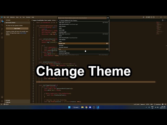How to Change Theme in Visual Studio Code