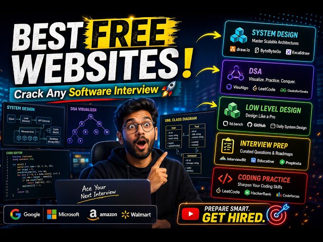 Best FREE Websites to Crack Interviews | DSA, System Design & LLDhelpful websites