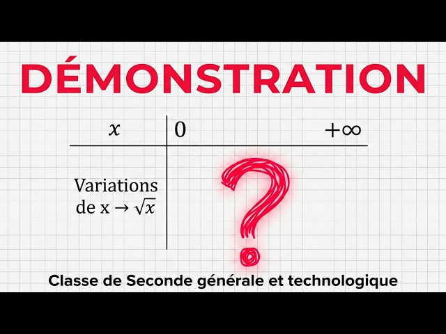 Seconde générale et technologique - Démonstration - Variations de la fonction racine carrée
