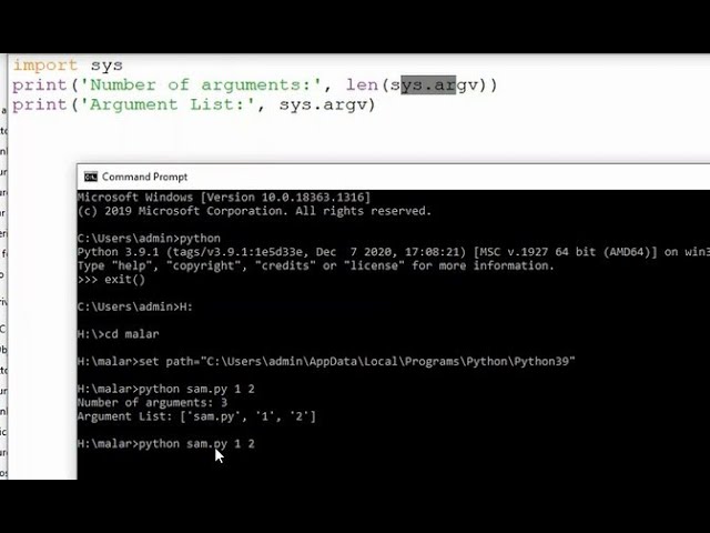 Command line arguments python program in Tamil