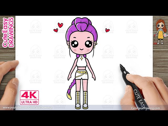 How to Draw Rumi (Kpop Demon Hunters) – Easy Step by Step Tutorial 🎨