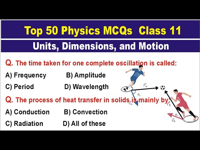 Top 50 Physics MCQs Class 11 | Units, Dimensions & Motion | Objective Questions for All Exams