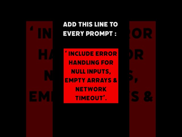 Fix : Gemini writes code for the happy path only. Add this line to every prompt #gemini #production