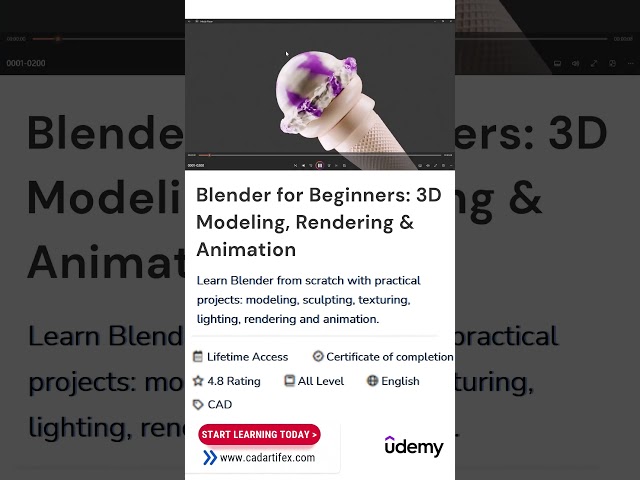 Blender for Beginners: 3D Modeling, Rendering & Animation #blender