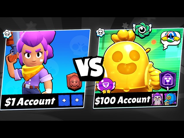 $1 vs $100 Brawl Stars Account Battle