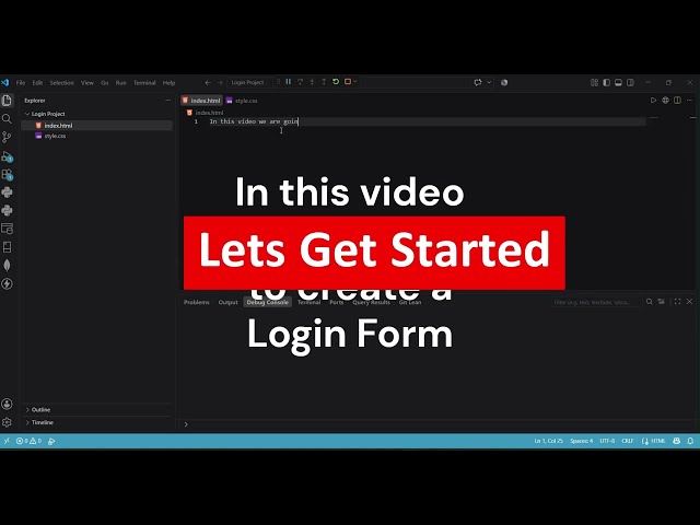 Login Project using HTML,CSS || Part 1