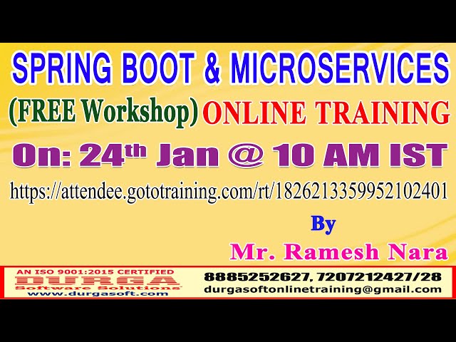 SPRING BOOT & MICROSERVICES (FREE Workshop) Online Training @ DURGASOFT