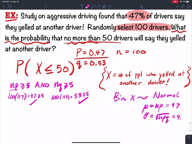 5.5 word problem - aggressive driving (binomial dist)