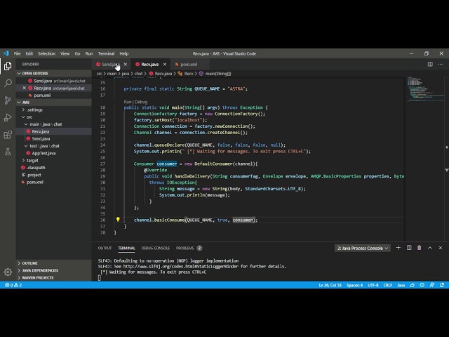 Visual Studio Code rabbitmq java