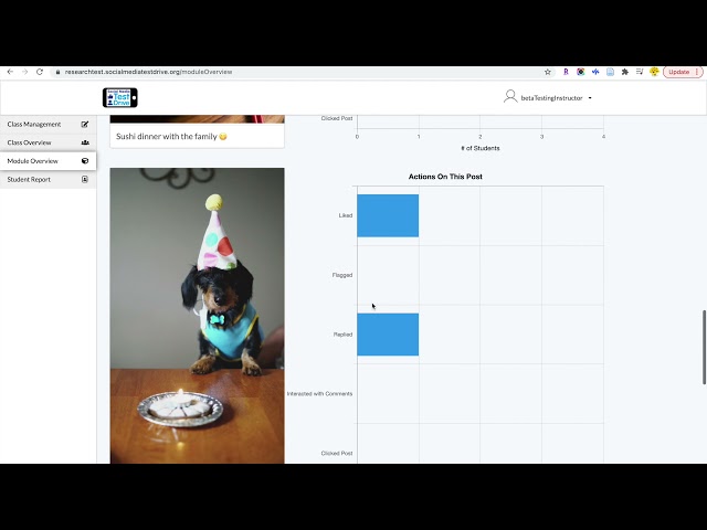 Social Media TestDrive Teacher Dashboard Demo