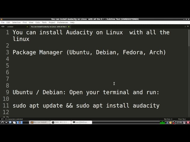 install Audacity on Linux audio editor free on all linux (Ubuntu, Debian, Fedora, Arch)