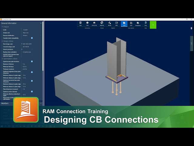 Designing Column Base Plate (CB) Connections in RAM Connection