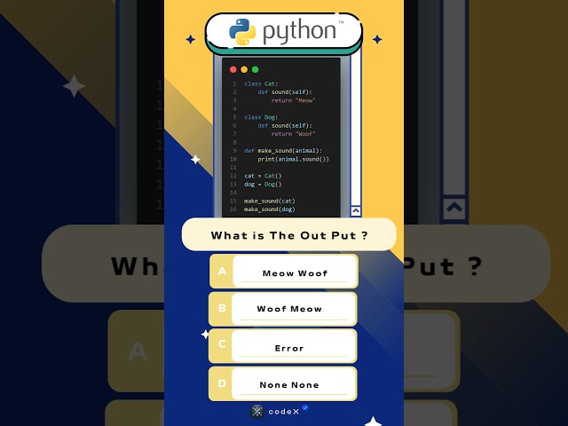 Python Polymorphism Explained: Can You Solve This?🐍#codechallenge