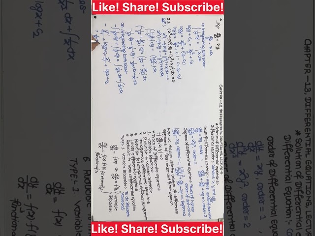 Problem 1 based on the variable separable type of differential equation class 12