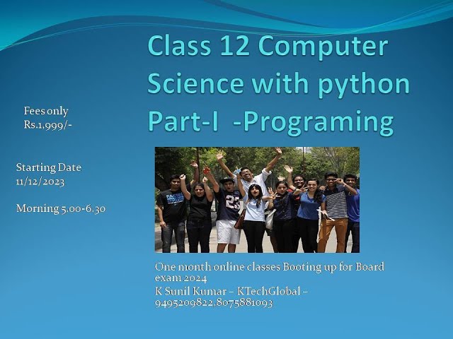 CBSE Class 12 Computer Science with python Part I -  UNIT 1 Computation Thinking and Programing