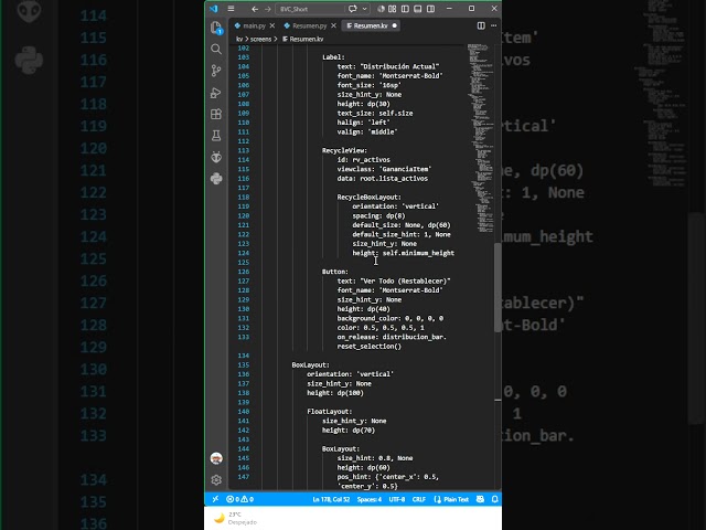 Resumen #appdevelopment #programming #bolsadecaracas #kivy #windows #python #excel #finanzas