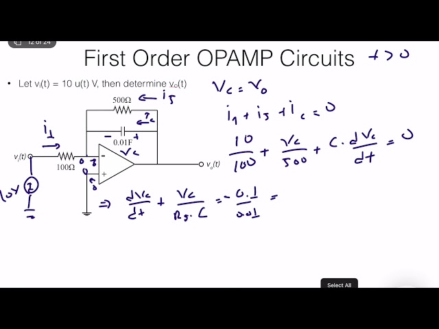 Electrical Circuits - RC OPAMP Circuit Example