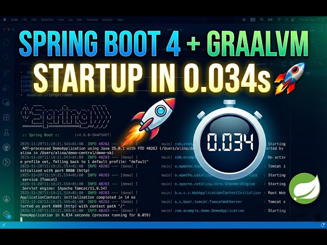 Spring Boot 4 application starting in 0.034s with GraalVM 🚀