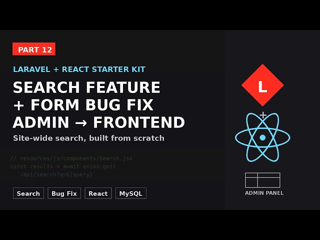 Laravel + React Starter Kit #12 — Fix Subscription Form & Add Search Functionality