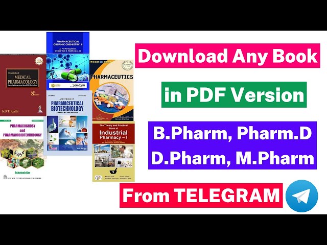 Download Books Free for All Pharmacy Students || Best App for Pharma Books || Telegram