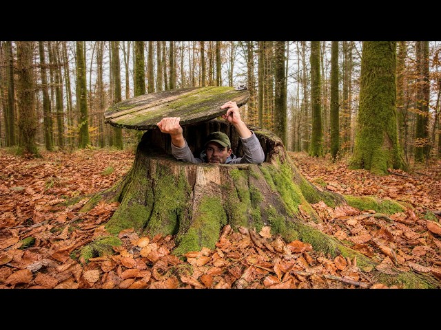 Man Builds The MOST SECRET Cabin In The World | Start To Finish By @PolissyaBushcraft