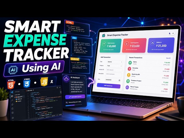 Smart Expense Tracker Using AI | HTML CSS JavaScript Project in Tamil